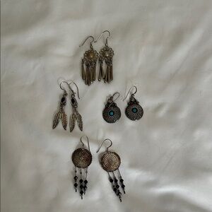 Bohemian Silver Earrings Set